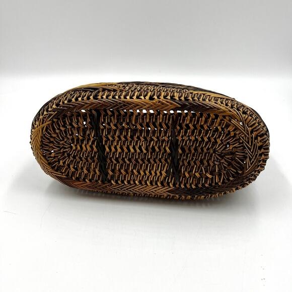 Handmade Wicker Handbag Straw Bag Spring Twee Top Handle - Picture 4 of 5